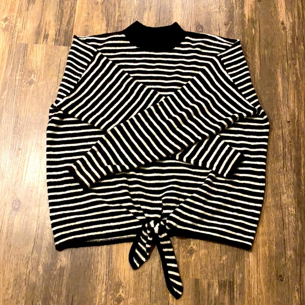 Black and white tie sweater